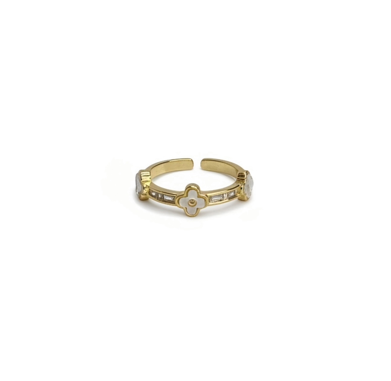 Mother of Pearl Chain Adjustable Ring